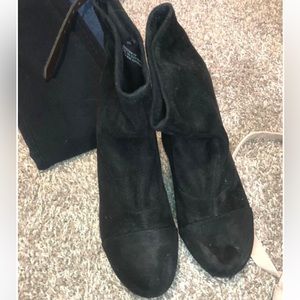 Black suede boots